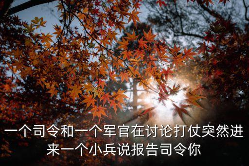 一個司令和一個軍官在討論打仗突然進來一個小兵說報告司令你