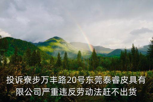 投訴寮步萬豐路20號東莞泰睿皮具有限公司嚴重違反勞動法趕不出貨