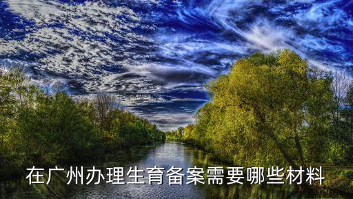 在廣州辦理生育備案需要哪些材料