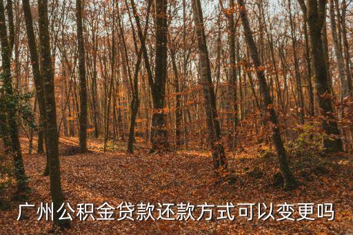 廣州公積金貸款還款方式可以變更嗎
