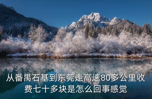從番禺石基到東莞走高速80多公里收費七十多塊是怎么回事感覺