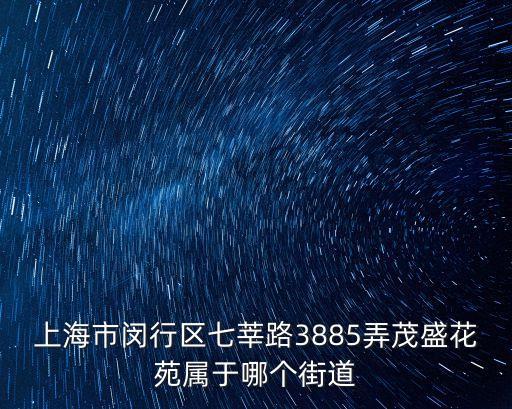 上海市閔行區七莘路3885弄茂盛花苑屬于哪個街道