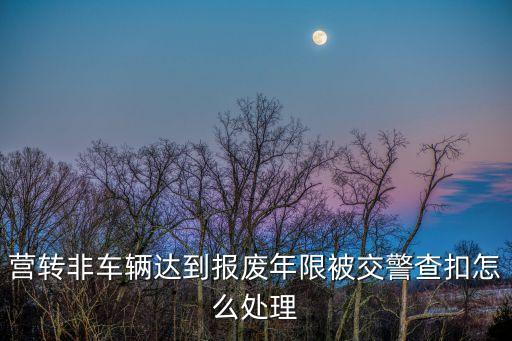 廣州交警 營轉非 停辦，營轉非的車查主怎么處理