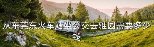 從東莞東火車(chē)站坐公交去雅園需要多少錢(qián)