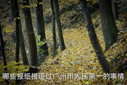 哪些報紙報道過廣州市人民第一的事情
