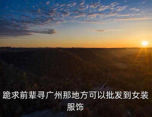 跪求前輩尋廣州那地方可以批發(fā)到女裝服飾