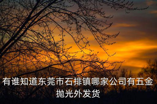 有誰知道東莞市石排鎮哪家公司有五金拋光外發貨