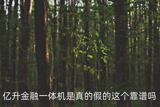億升金融一體機是真的假的這個靠譜嗎