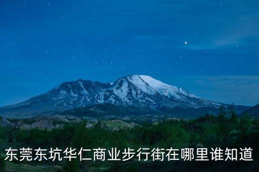 東莞東坑華仁商業(yè)步行街在哪里誰知道