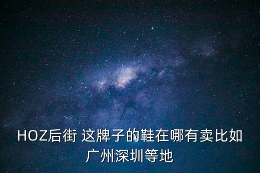 廣州hoz門店，HOZ在華南只有上海有店嗎