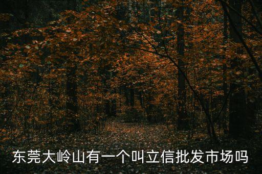 東莞大嶺山有一個(gè)叫立信批發(fā)市場(chǎng)嗎