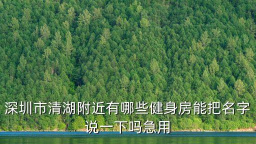 深圳市清湖附近有哪些健身房能把名字說一下嗎急用