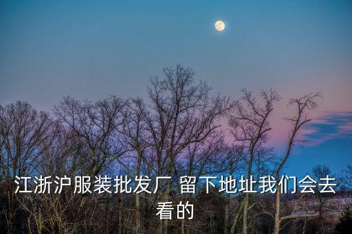 江浙滬服裝批發(fā)廠 留下地址我們會去看的