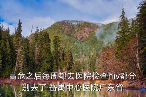 高危之后每周都去醫院檢查hiv都分別去了 番禺中心醫院廣東省