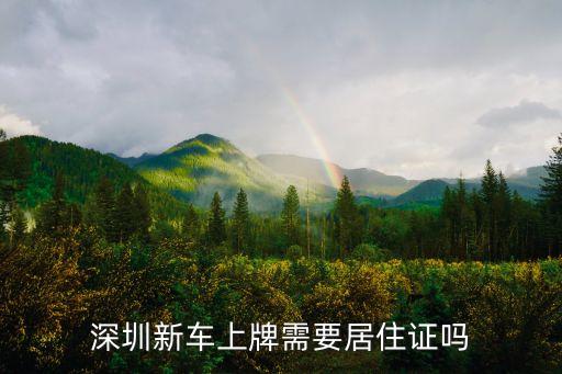 深圳新車上牌需要居住證嗎