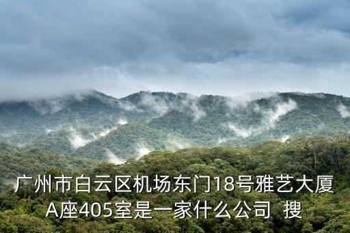廣州市白云區(qū)機(jī)場東門18號(hào)雅藝大廈A座405室是一家什么公司  搜