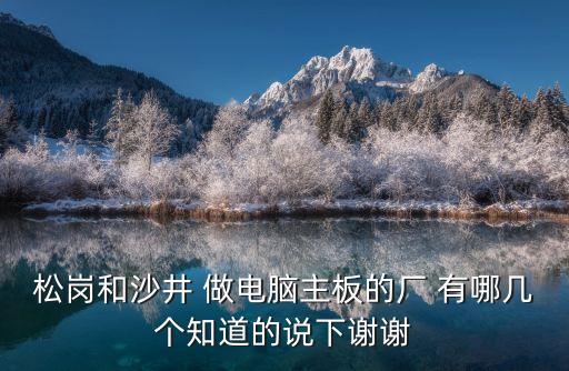 松崗和沙井 做電腦主板的廠 有哪幾個知道的說下謝謝