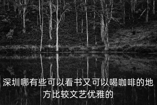 深圳哪有些可以看書又可以喝咖啡的地方比較文藝優雅的