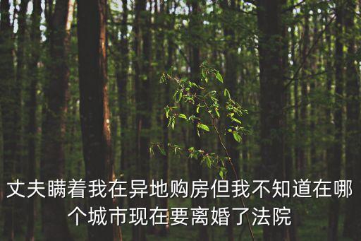 丈夫瞞著我在異地購房但我不知道在哪個城市現在要離婚了法院