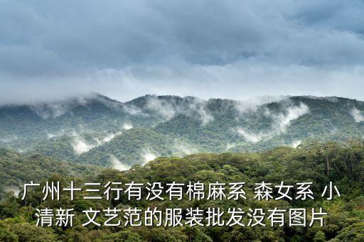 廣州十三行有沒有棉麻系 森女系 小清新 文藝范的服裝批發沒有圖片