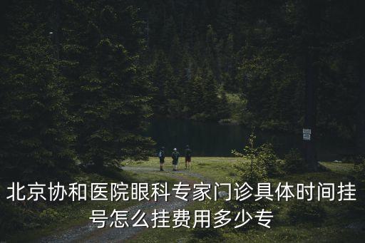 北京協和醫院眼科專家門診具體時間掛號怎么掛費用多少專