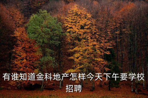 有誰知道金科地產怎樣今天下午要學校招聘