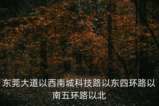 東莞大道以西南城科技路以東四環路以南五環路以北