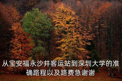 從寶安福永沙井客運站到深圳大學的準確路程以及路費急謝謝