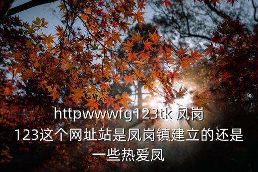 httpwwwfg123tk 鳳崗123這個網(wǎng)址站是鳳崗鎮(zhèn)建立的還是一些熱愛鳳