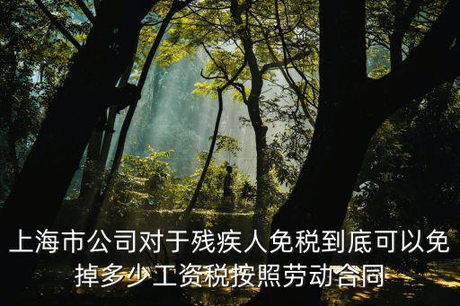 上海市公司對于殘疾人免稅到底可以免掉多少工資稅按照勞動合同