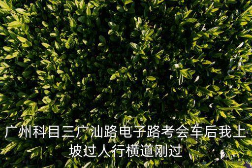 廣州科目三廣汕路電子路考會車后我上坡過人行橫道剛過