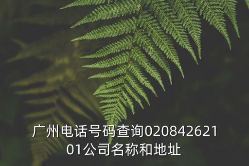 廣州電話號碼查詢02084262101公司名稱和地址