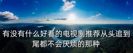 有沒(méi)有什么好看的電視劇推薦從頭追到尾都不會(huì)厭煩的那種