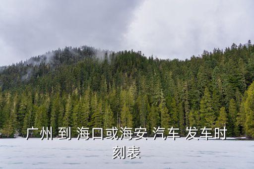 廣州長途客運大巴車時刻表查詢，廣州 到 海口或海安 汽車 發車時刻表