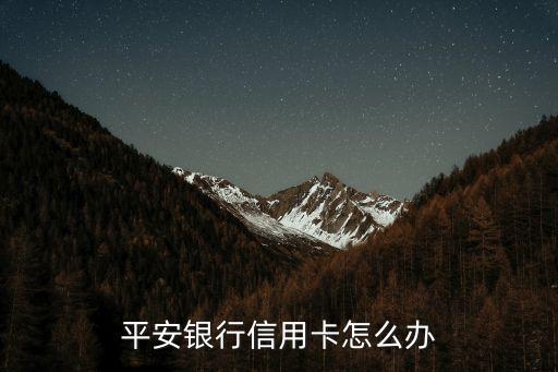 平安銀行信用卡怎么辦