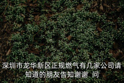 深圳市龍華新區正規燃氣有幾家公司請知道的朋友告知謝謝  問