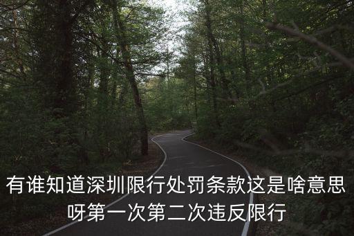 有誰知道深圳限行處罰條款這是啥意思呀第一次第二次違反限行
