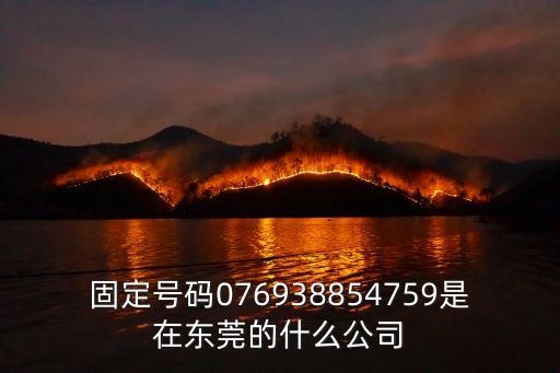 固定號碼076938854759是在東莞的什么公司