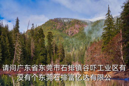 請問廣東省東莞市石排鎮谷嚇工業區有沒有個東莞石排富億達有限公