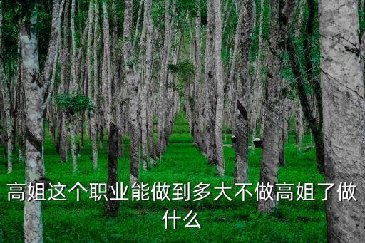 廣州高姐，高姐這個職業能做到多大不做高姐了做什么