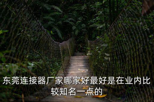 東莞連接器廠家哪家好最好是在業內比較知名一點的