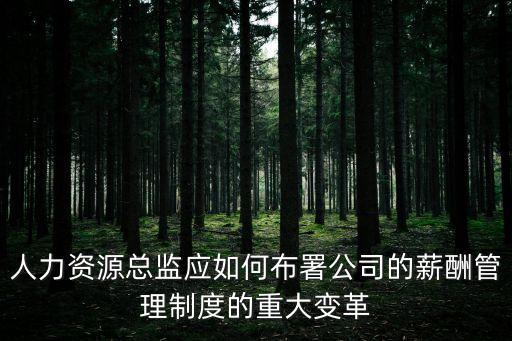 人力資源總監應如何布署公司的薪酬管理制度的重大變革