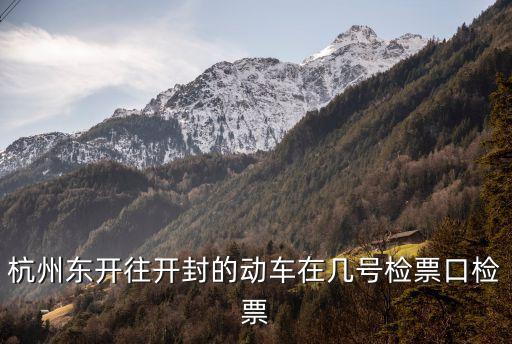 杭州東開往開封的動車在幾號檢票口檢票