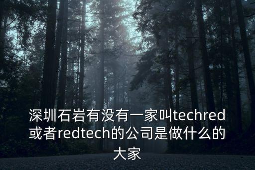 深圳石巖東研通訊，深圳石巖有沒有一家叫techred或者redtech的公司是做什么的大家