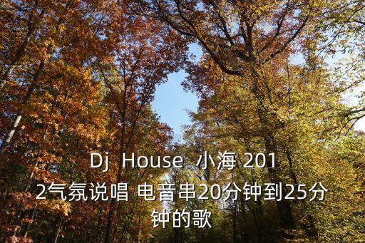 Dj  House  小海 2012氣氛說唱 電音串20分鐘到25分鐘的歌