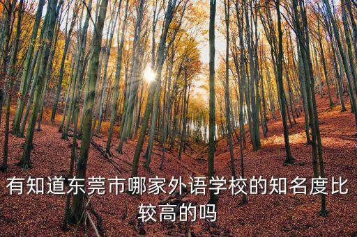 有知道東莞市哪家外語(yǔ)學(xué)校的知名度比較高的嗎