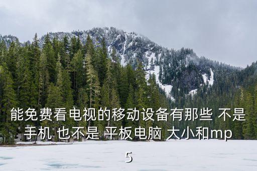 能免費看電視的移動設備有那些 不是手機 也不是 平板電腦 大小和mp5