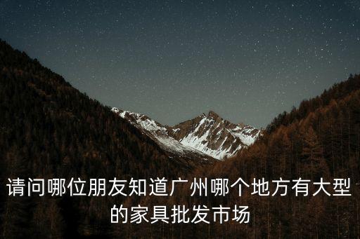 請問哪位朋友知道廣州哪個地方有大型的家具批發市場