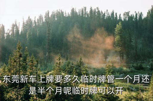 東莞辦臨牌預約幾個工作日，2020年從哪天開始可以在東莞辦理臨時車牌