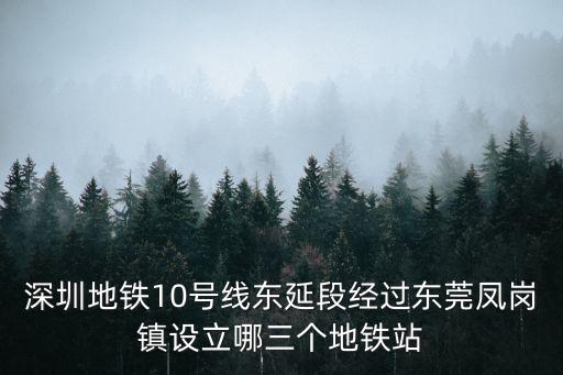 東莞鳳崗未來(lái)有多少條地鐵線，深圳地鐵規(guī)劃有道東莞鳳崗嗎